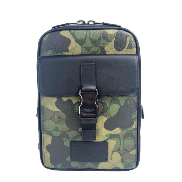NEW Coach Mens Signature Camo Track Pack Backpack CL944 - Picture 3 of 8